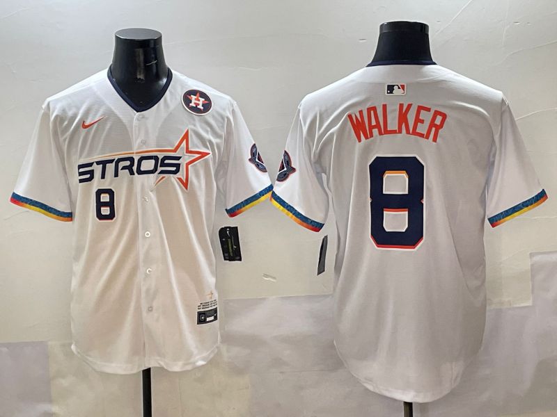 Men Houston Astros #8 Walker White Four generations Joint Name 2025 Nike MLB Jersey style 6->houston astros->MLB Jersey
